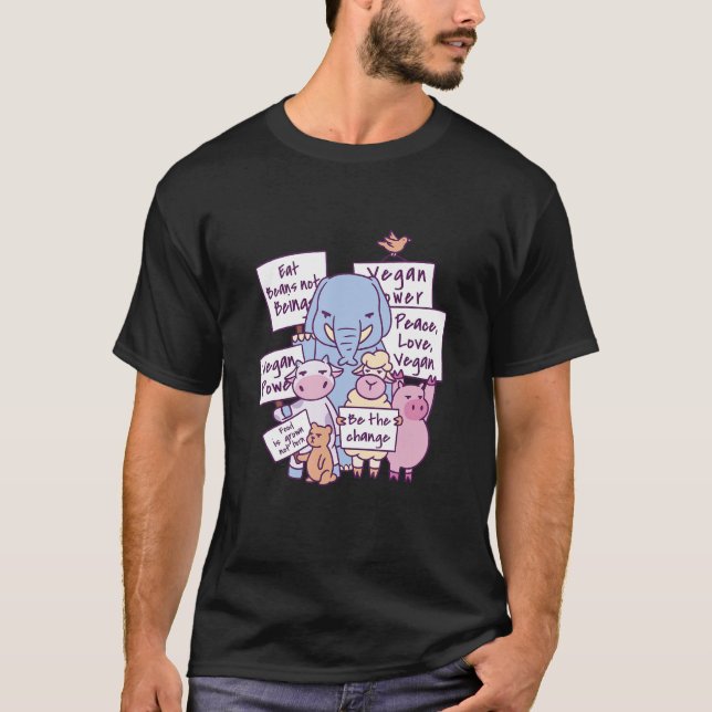 Animal Protection Vegan Animal Rights T-Shirt (Front)