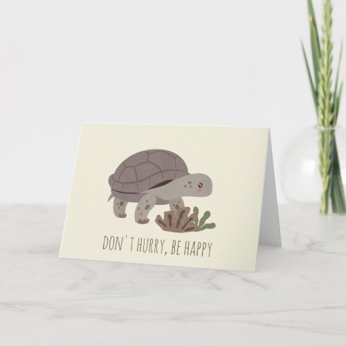 Animal Pun Dont Hurry Be Happy Note Card