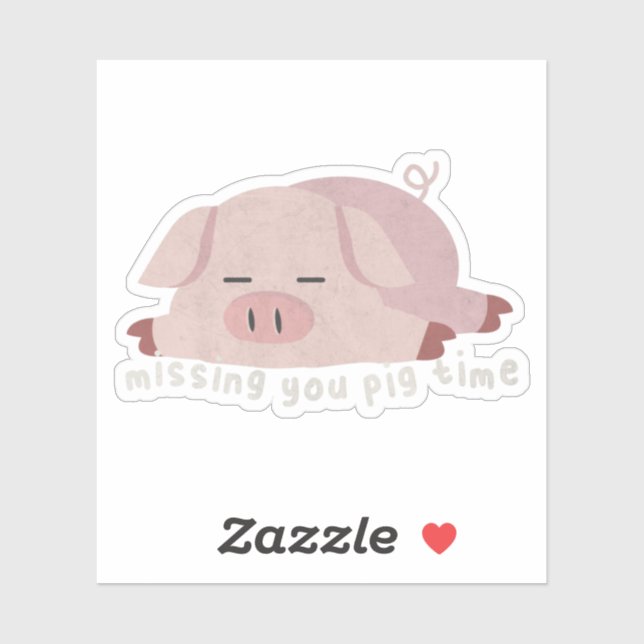 Animal Pun: Missing You Pig Time Sticker (Sheet)