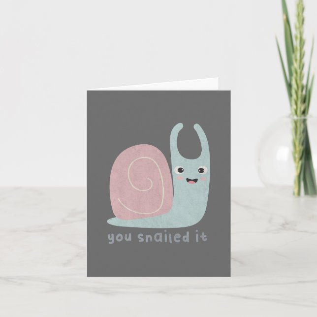 Animal Pun: You Snailed It Note Card (Front)
