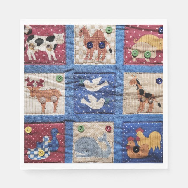 Animal Quilt Design  Napkins (Front)