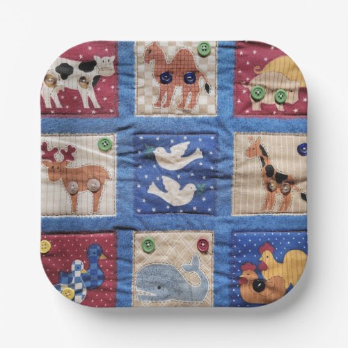 Animal Quilt Design Paper Plates