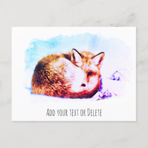 *~ Animal Red Fox Ap18 Abstract Wildlife Bold Postcard