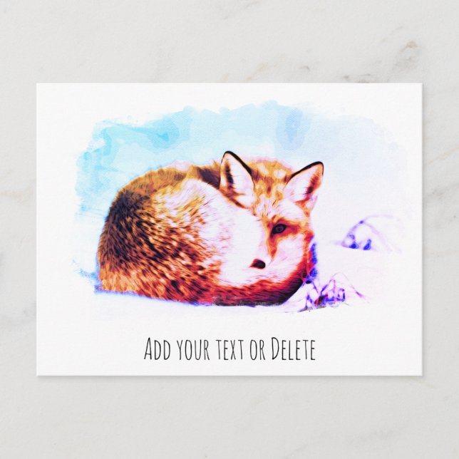 *~ Animal Red Fox Ap18 Abstract Wildlife Bold Postcard (Front)