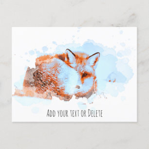 *~* Animal Red Fox Ap18 Artistic Wildlife Text  Postcard