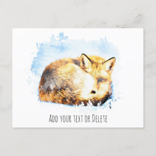 *~* Animal Red Fox Ap18 Artsy Art Wildlife Text Postcard