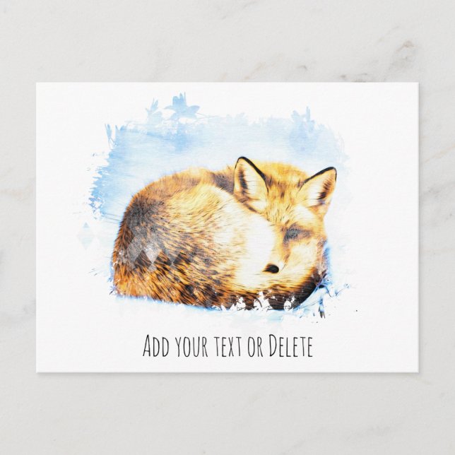 *~* Animal Red Fox Ap18 Artsy Art Wildlife Text  Postcard (Front)