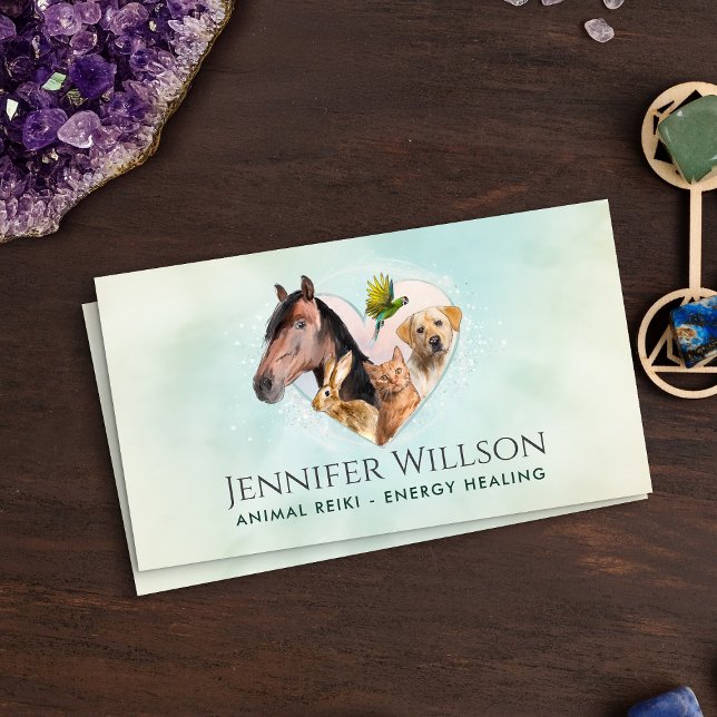 Animal Reiki - Energy Healing - Watercolor Art Business Card (Creator Uploaded)