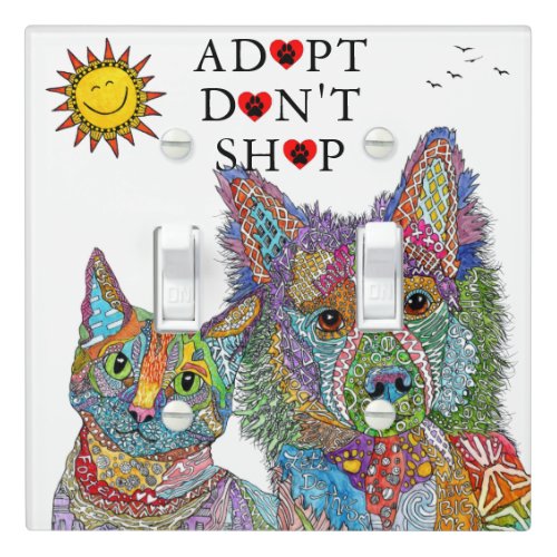 Animal Rescue Adopt Dont Shop Light Switch Cover