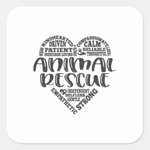 Animal rescue adopt foster pet square sticker