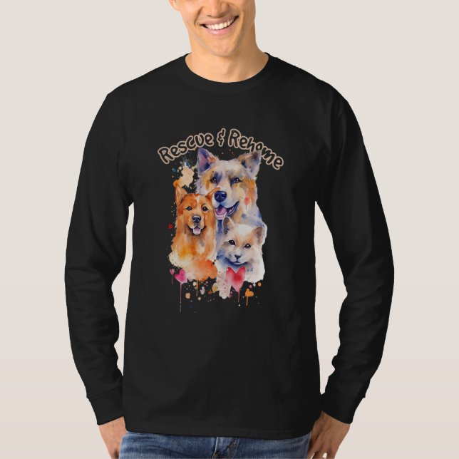 Animal Rescue and Rehome Animal Adoption Support D T-Shirt (Front)