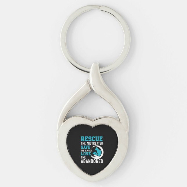 Animal Rescue Animal Rights Animal Adoption Keychain (Front)