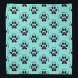 Animal Rescue Bandana<br><div class="desc">This versatile bandana can be worn by you or your pet! It promotes animal rescue by featuring a paw print with two hearts inside and the words adopt, foster, and rescue.</div>