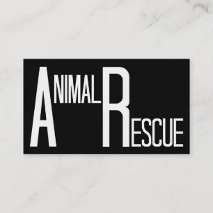 Animal Rescue Black and White Business Card