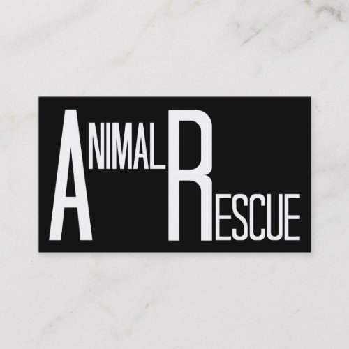 Animal Rescue Black and White Business Card Template