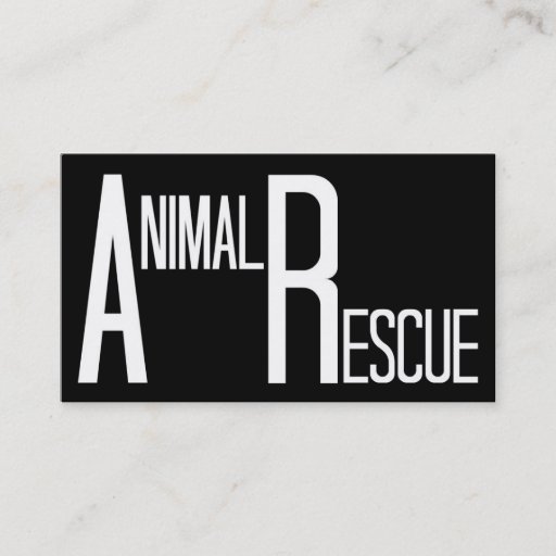 Customizable Animal Rescue Black and White Business Card Template