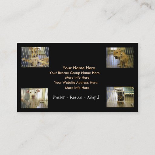 Customizable Animal Rescue Business Cards (Foster~Rescue~Adopt)