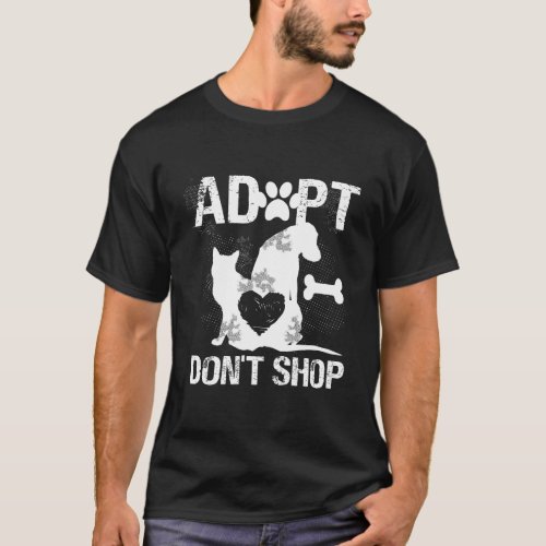Animal Rescue Cat Dogs Adopt DonT Shop T_Shirt