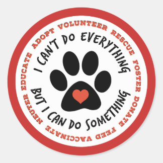 ANIMAL RESCUE Cat Rescue, TNR - I can do something Classic Round Sticker