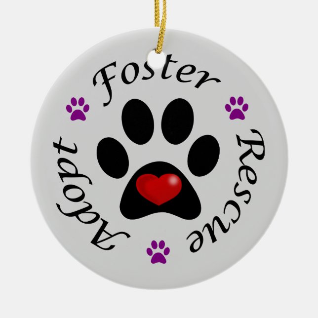 Animal Rescue Ceramic Ornament (Front)