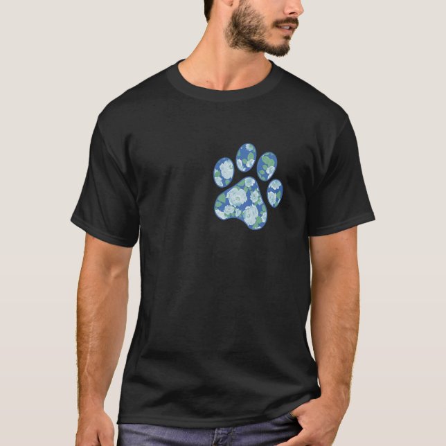 Animal Rescue  Dad Paw Floral For Dog T-Shirt (Front)
