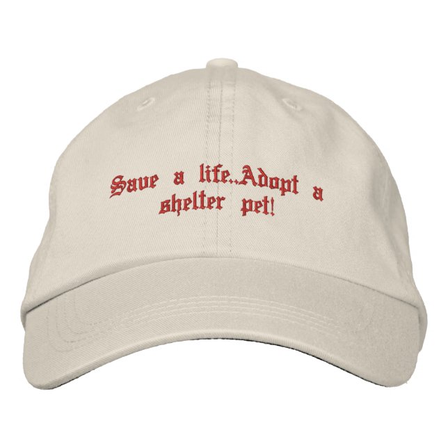 Animal rescue embroidered baseball hat (Front)
