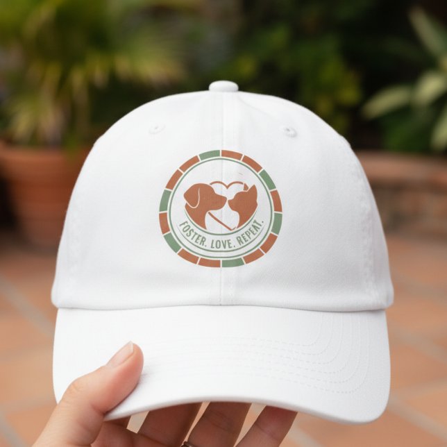 Animal Rescue Foster Love Repeat Awareness Gift Hat (Pet foster hat)