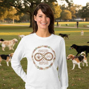 Animal Rescue Foster Love Repeat Infinity Wreath T-Shirt
