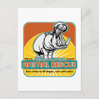 Animal Rescue Hippopotamus Postcard