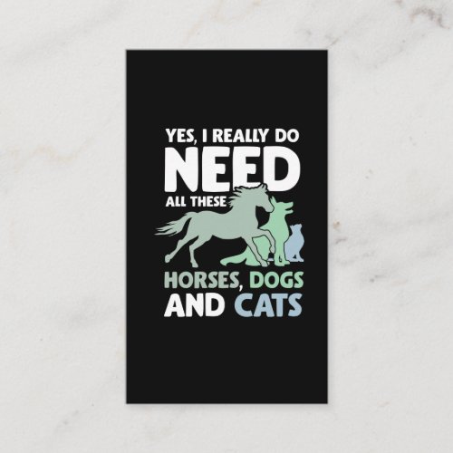 Animal Rescue Horse Cat and Dog Pet Lover Business Card