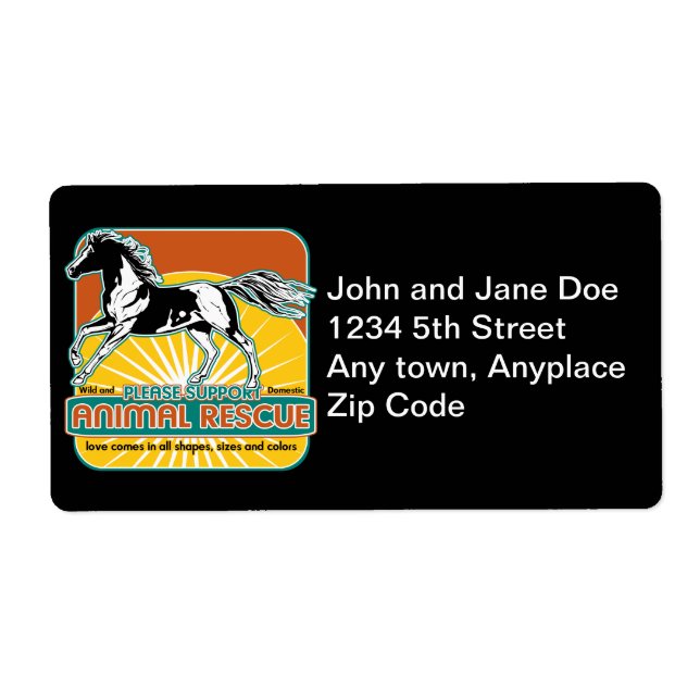 Animal Rescue Horse Label (Front)