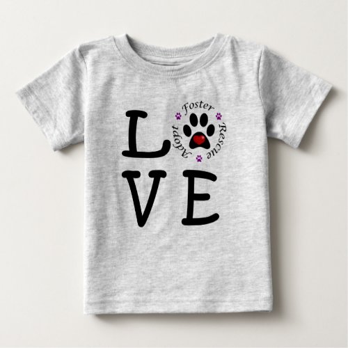 Animal Rescue Love Baby Fine Jersey T_Shirt