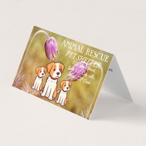 Animal Rescue Pet Shelter Organization Simple chic Business Card