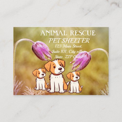 Animal Rescue Pet Shelter Organization Simple Chic Business Card