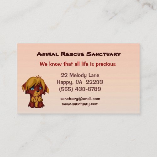 Animal Rescue Sanctuary Business Card