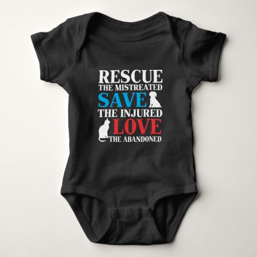 Animal Rescue Save Cat Dog Vet Tech Veterinarian Baby Bodysuit