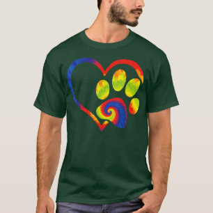 Animal Rescue Shirt Dog Paw Print Tie Dye Rainbow 