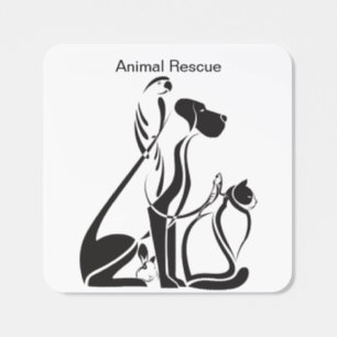 Animal Rescue Silhouettes  Square Sticker
