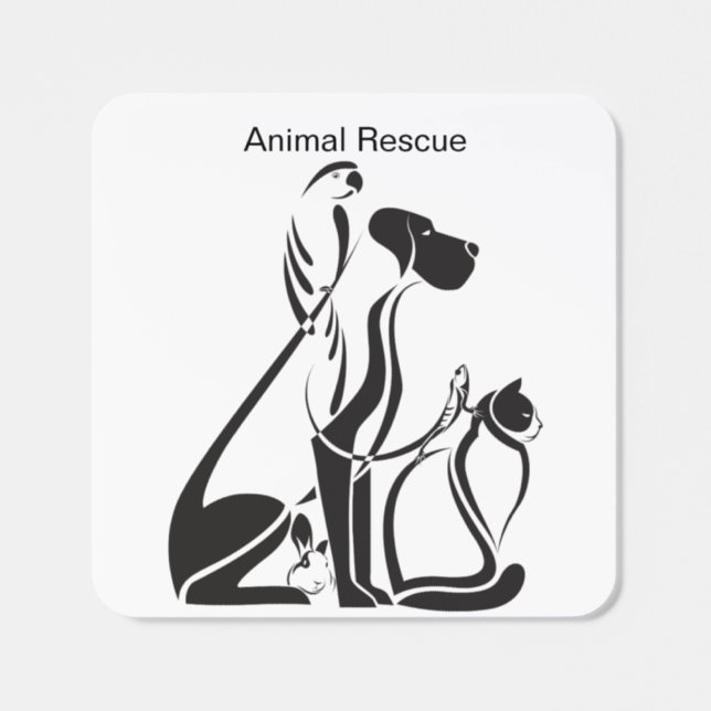 Animal Rescue Silhouettes  Square Sticker (Single)