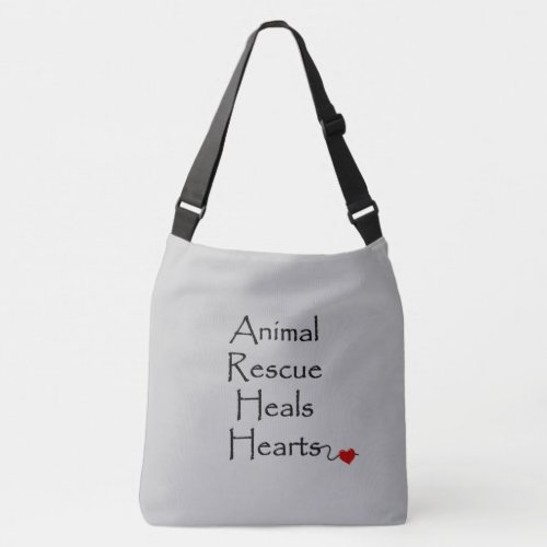 Animal Rescue Text Personalized Gray Crossbody Bag