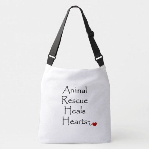 Animal Rescue Text Personalized White Crossbody Bag