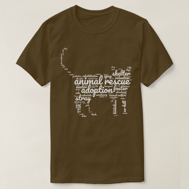 Animal Rescue Wordcloud T-Shirt (Design Front)