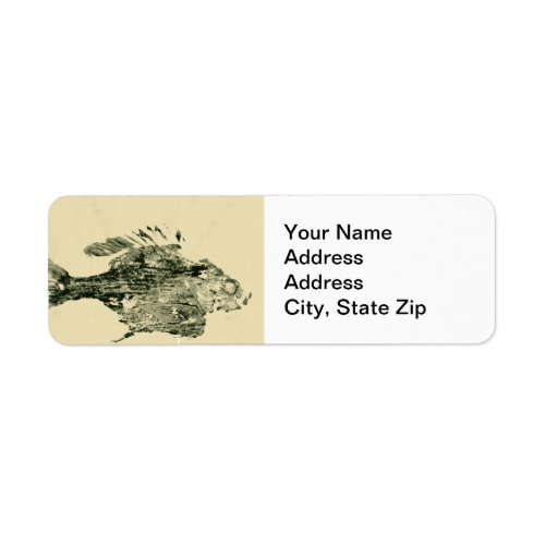 Animal Return Address Label bluegill fish print