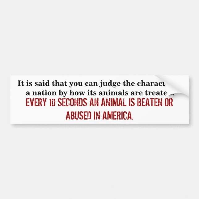 ANIMAL RIGHTS BUMPER STICKER (Front)