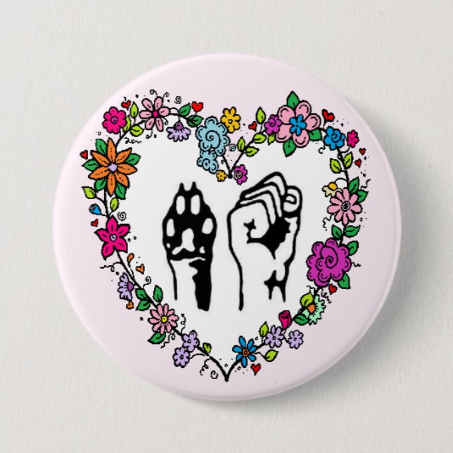 Animal rights button. pinback button (Front)