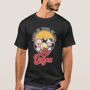 Animal Rights Friends Food Meatless Vegan Vegetari T-Shirt