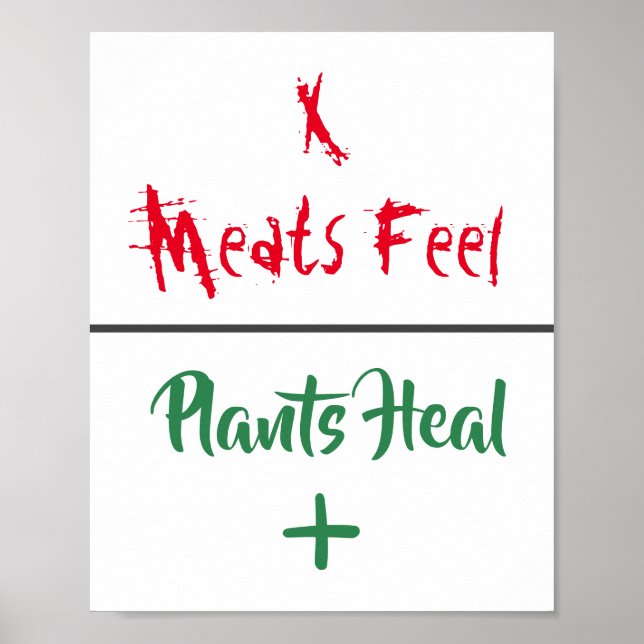 Animal Rights "Meats Feel Plants Heal" Poster (Front)
