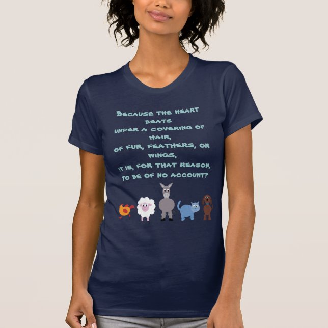 Animal Rights Quote Cute Cartoon Animals T-Shirt (Front)