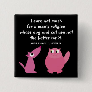 Animal Rights Quote Cute Cartoon Pets Customizable Button
