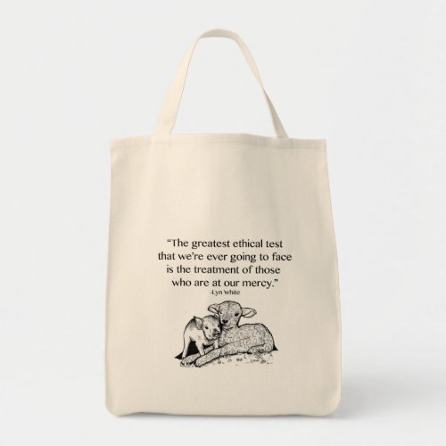Animal Rights Quote Grocery Bag